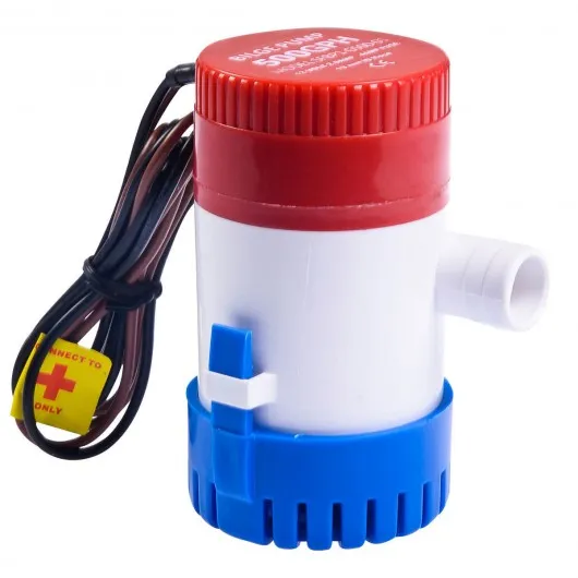 12V 2.0A 500 GPH Electric Bilge Pump Marine Boat Yacht Submersible 3/4" Hose