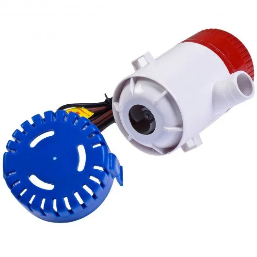 12V 2.0A 500 GPH Electric Bilge Pump Marine Boat Yacht Submersible 3/4" Hose