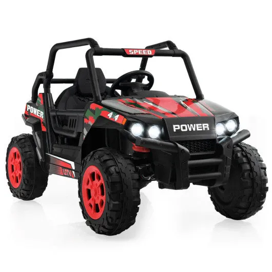 12V Kids UTV Ride on Car with 2.4G Remote Control Music and LED Lights-Red