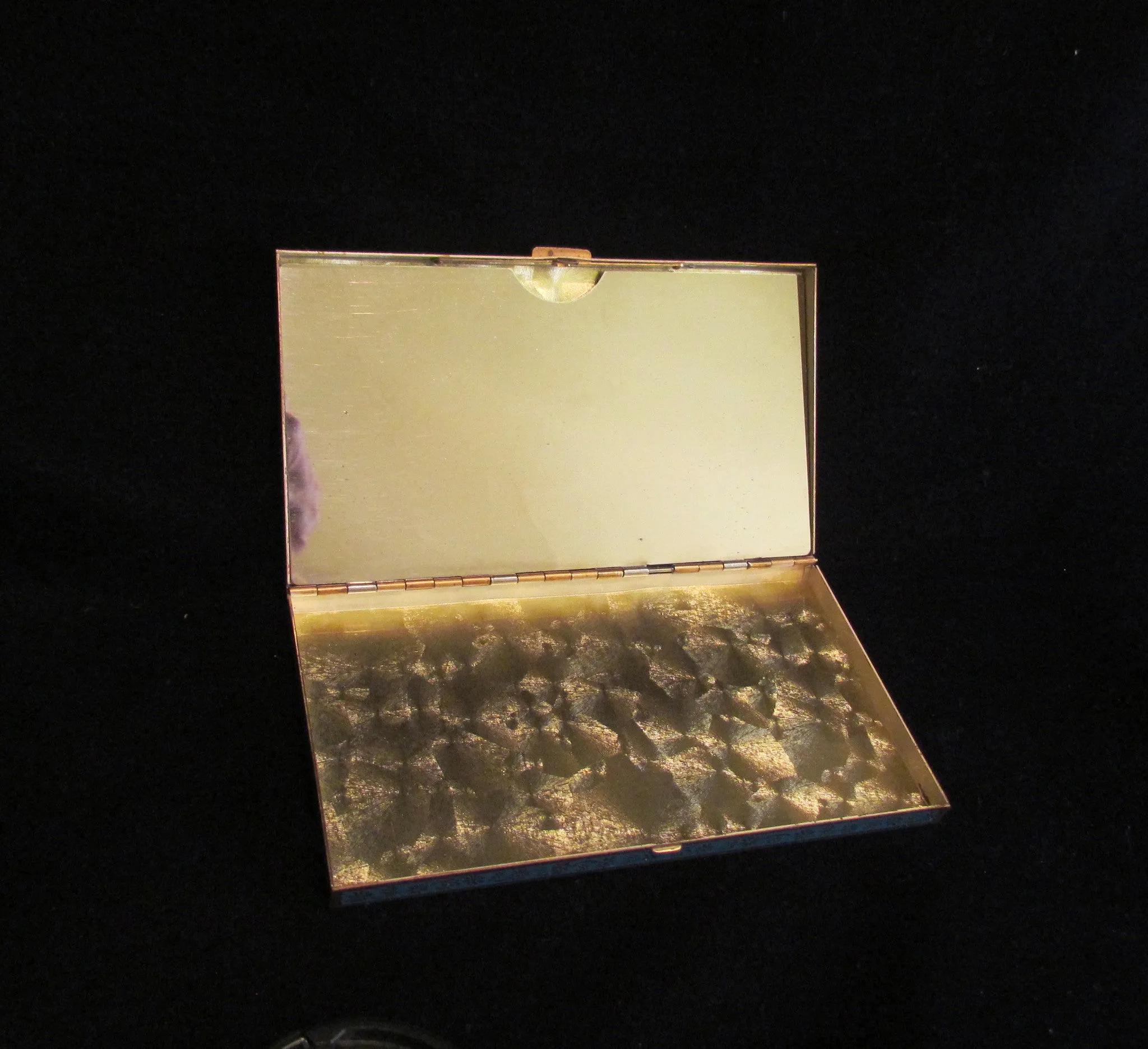 1950s Volupte Enamel Cigarette Compact Purse Business Card Case