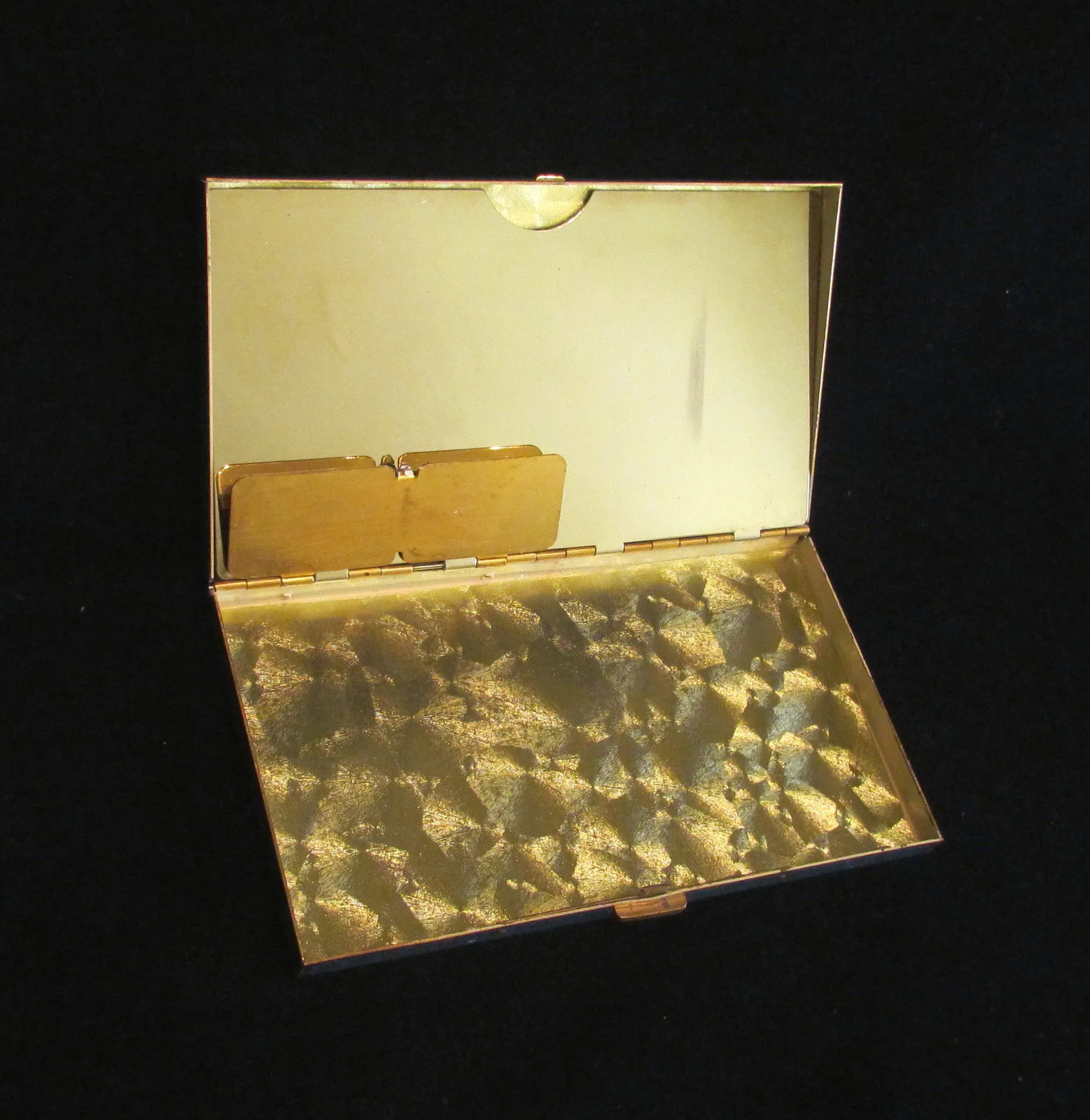 1950s Volupte Enamel Cigarette Compact Purse Business Card Case