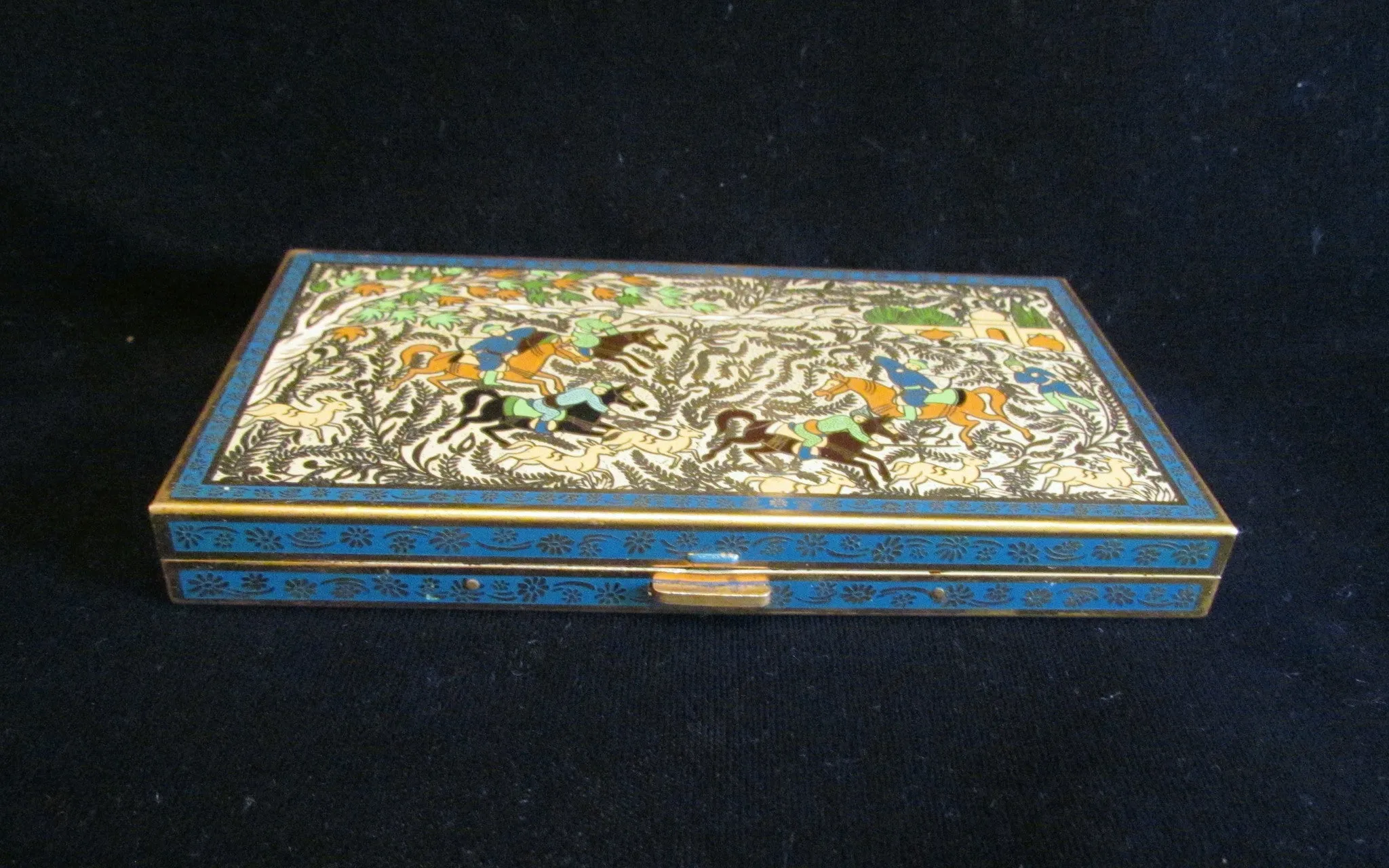 1950s Volupte Enamel Cigarette Compact Purse Business Card Case