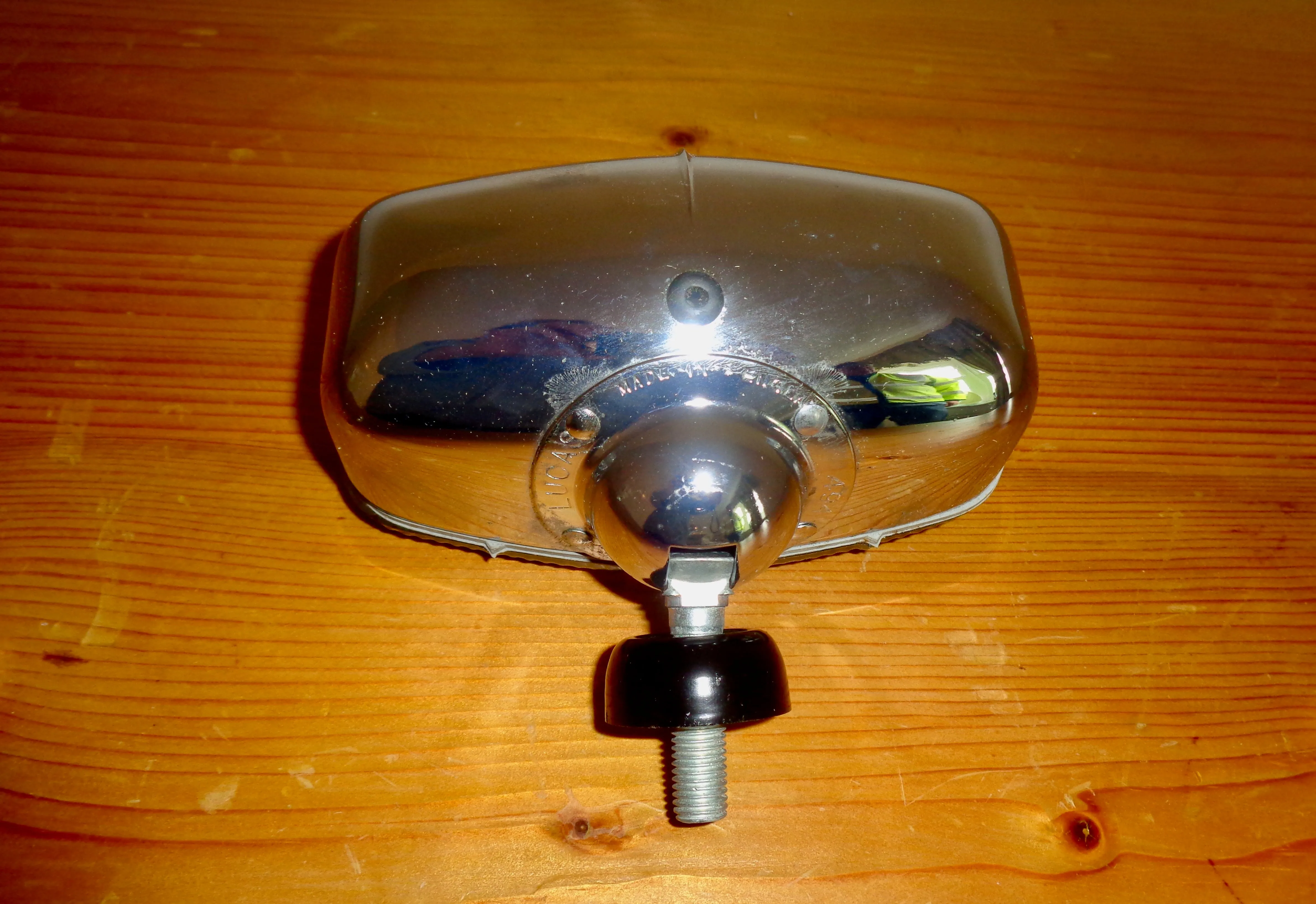 1960s Original Lucas Model 494 Reversing Car Lamp. Clear Glass And Chrome Boxed NOS