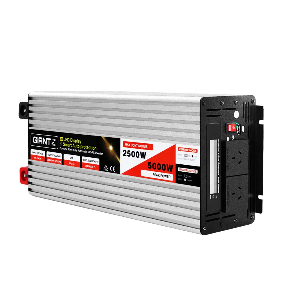 2500W/5000W Pure Sine Wave Power Inverter with USB & Remote Giantz