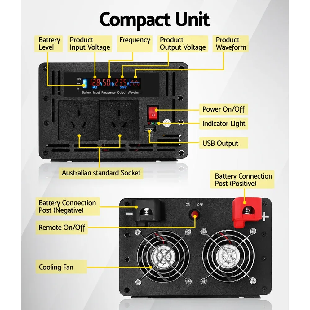 2500W/5000W Pure Sine Wave Power Inverter with USB & Remote Giantz