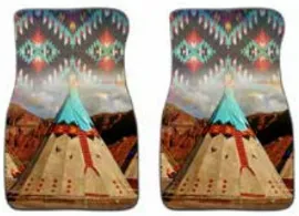 2PC Car Mat Set - Native Graphic Design