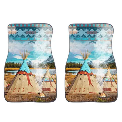 2PC Car Mat Set - Native Graphic Design