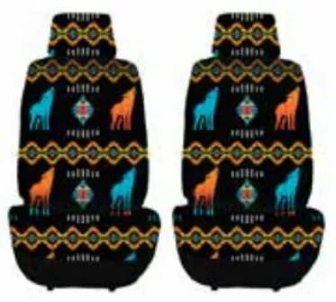 2PC Car Seat Cover Set - Native Graphic Design