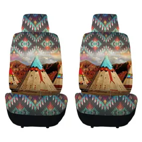 2PC Car Seat Cover Set - Native Graphic Design