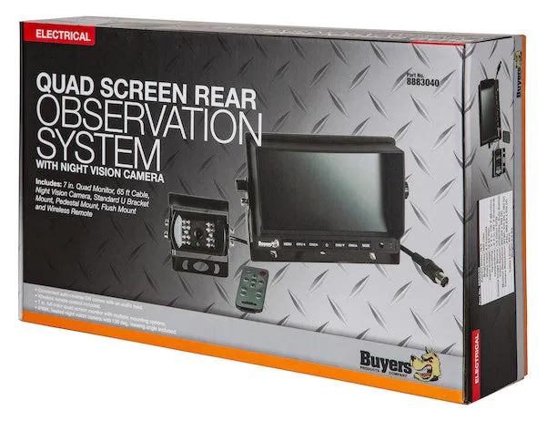 8883040 - QUAD SCREEN BACKUP CAMERA SYSTEM WITH NIGHT VISION BACKUP CAMERA