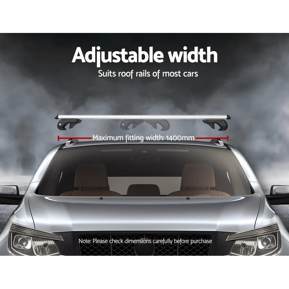 90kg Universal Adjustable Car Roof Racks Alu. Cross Bars - Silver