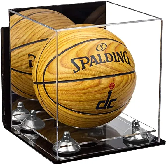 Acrylic Mini - Miniature (not Full Size) Basketball Display Case Mirror Wall Mounts (A015/B03)