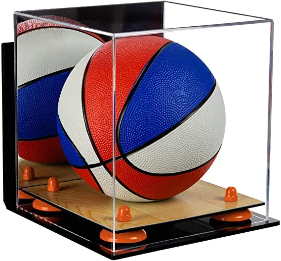 Acrylic Mini - Miniature (not Full Size) Basketball Display Case Mirror Wall Mounts (A015/B03)