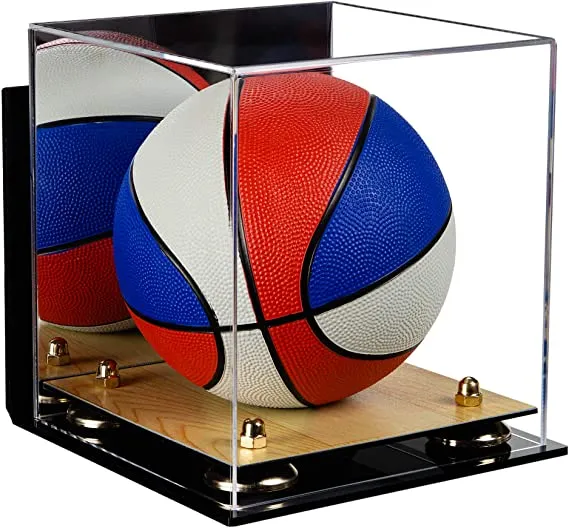 Acrylic Mini - Miniature (not Full Size) Basketball Display Case Mirror Wall Mounts (A015/B03)