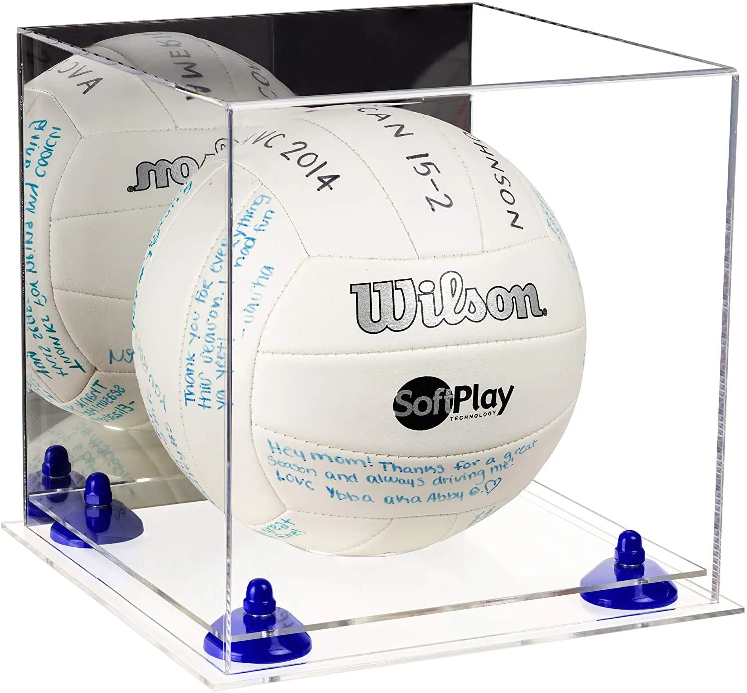 Acrylic Volleyball Display Case - Mirror No Wall Mounts (A027/B02)