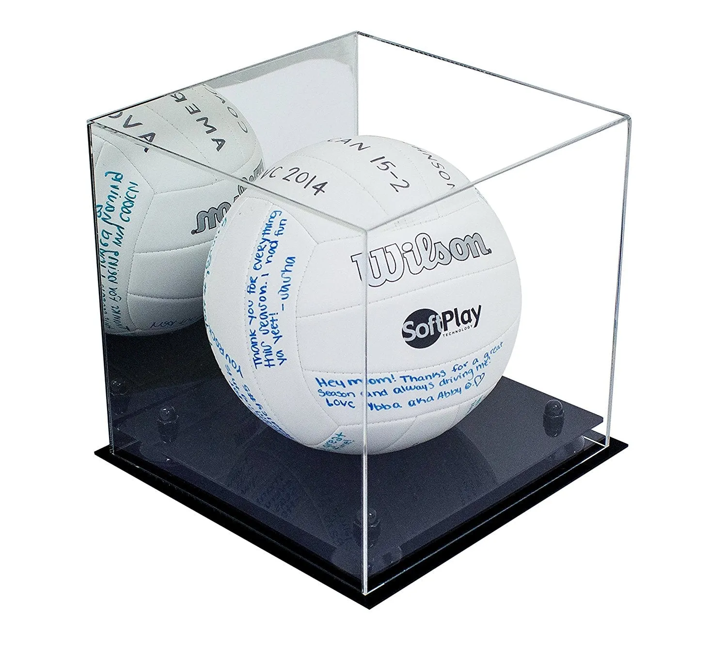 Acrylic Volleyball Display Case - Mirror No Wall Mounts (A027/B02)