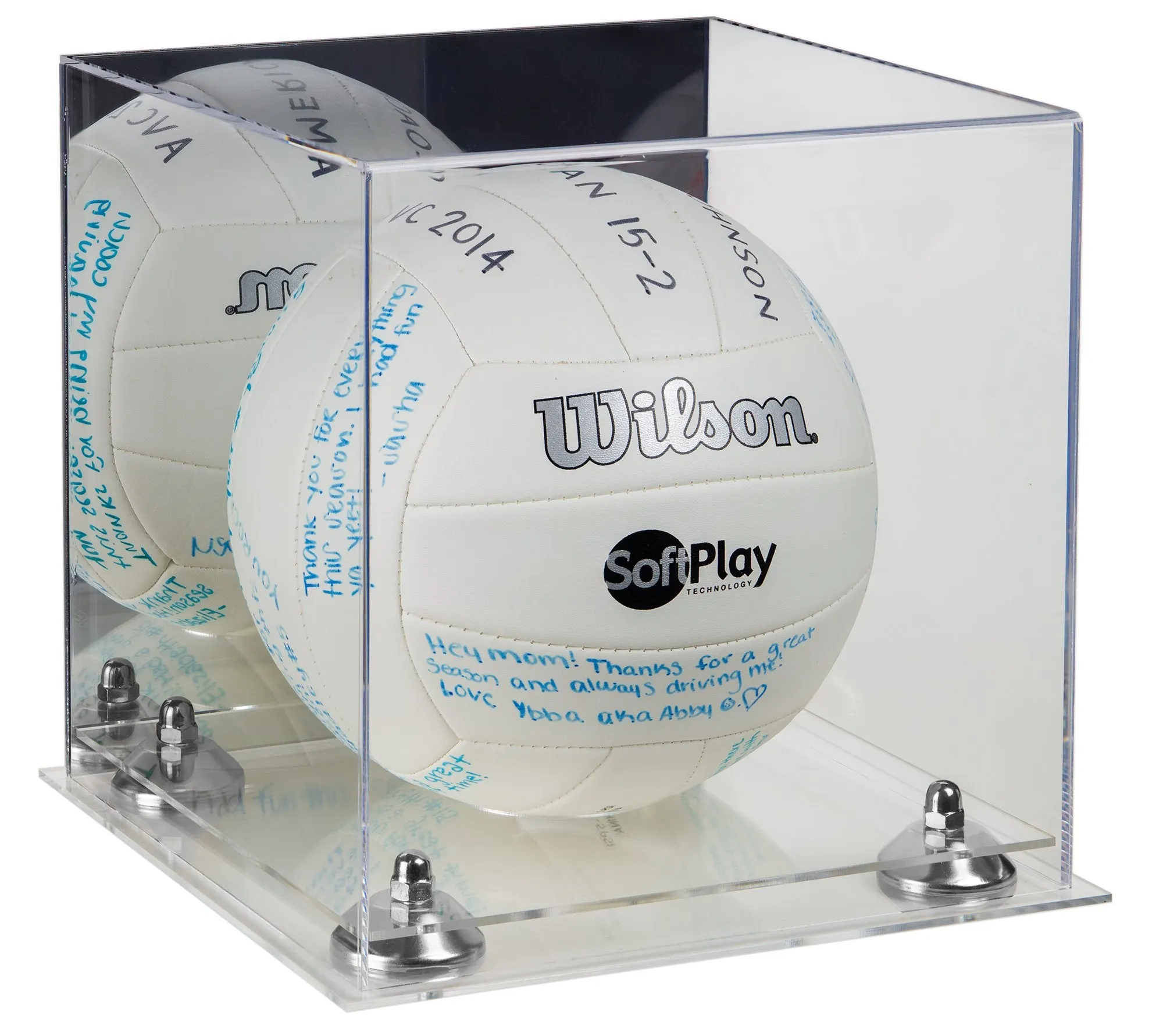 Acrylic Volleyball Display Case - Mirror No Wall Mounts (A027/B02)