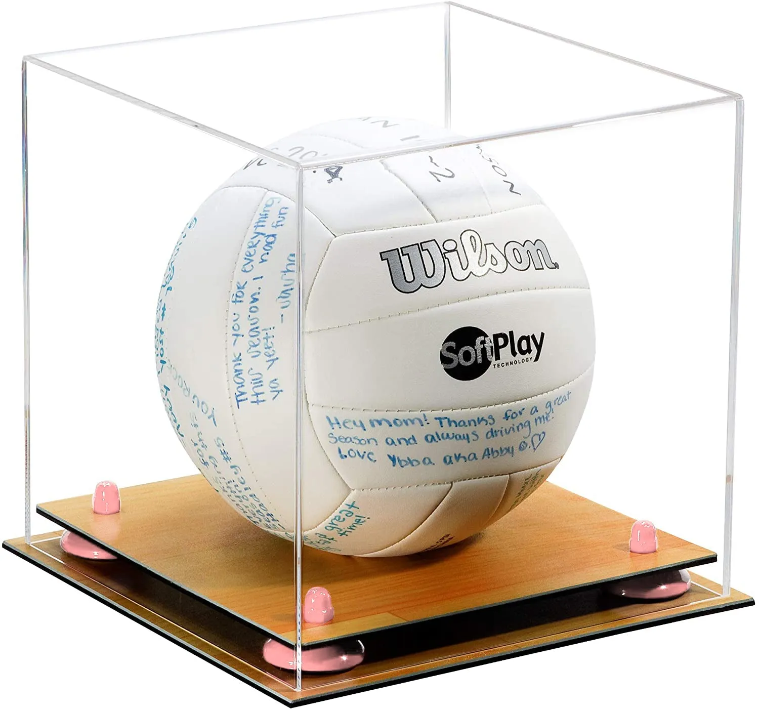 Acrylic Volleyball Display Case - Mirror No Wall Mounts (A027/B02)