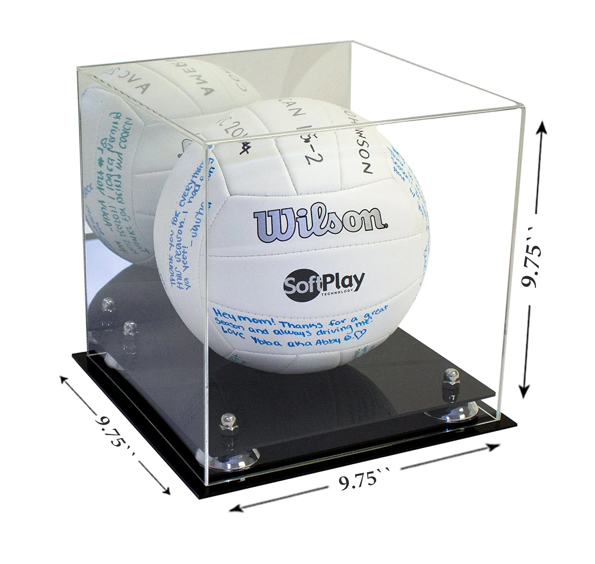 Acrylic Volleyball Display Case - Mirror No Wall Mounts (A027/B02)