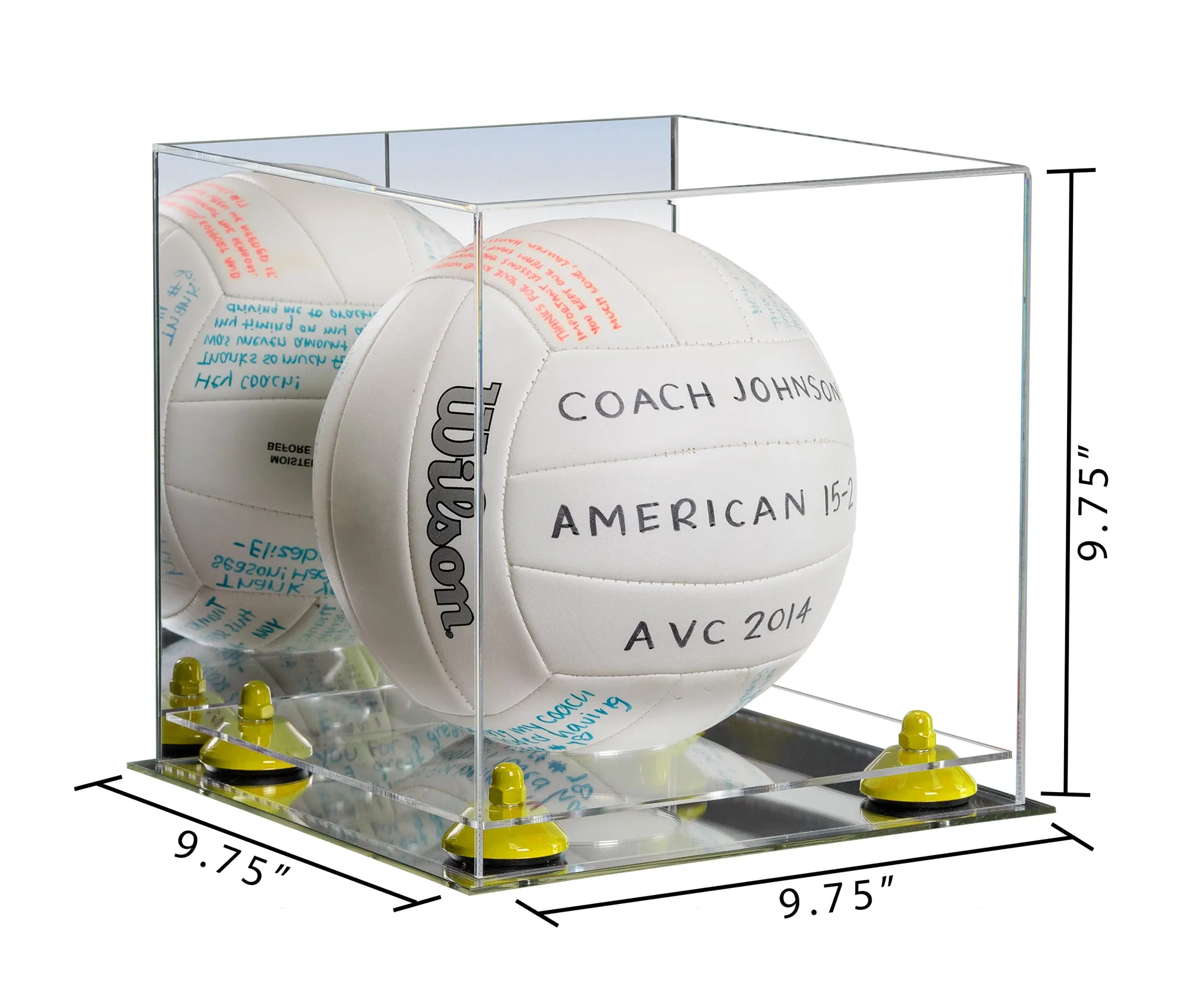 Acrylic Volleyball Display Case - Mirror No Wall Mounts (A027/B02)