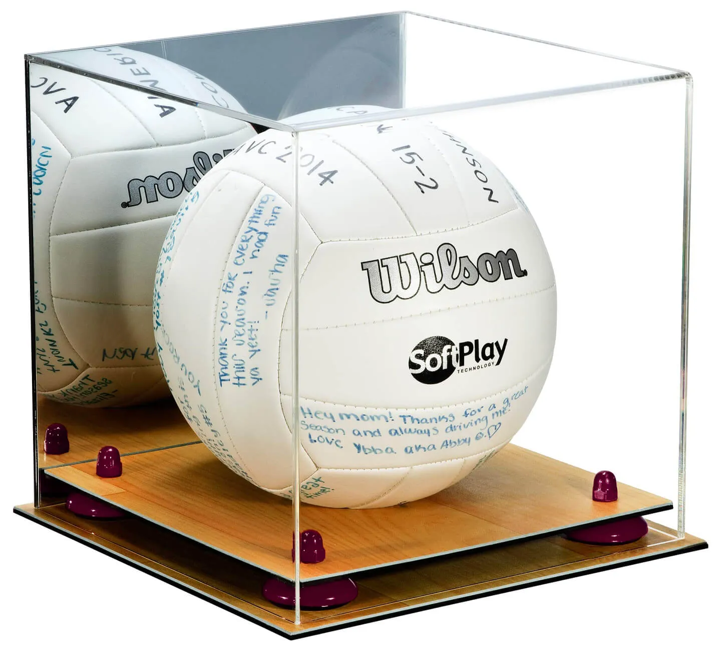 Acrylic Volleyball Display Case - Mirror No Wall Mounts (A027/B02)