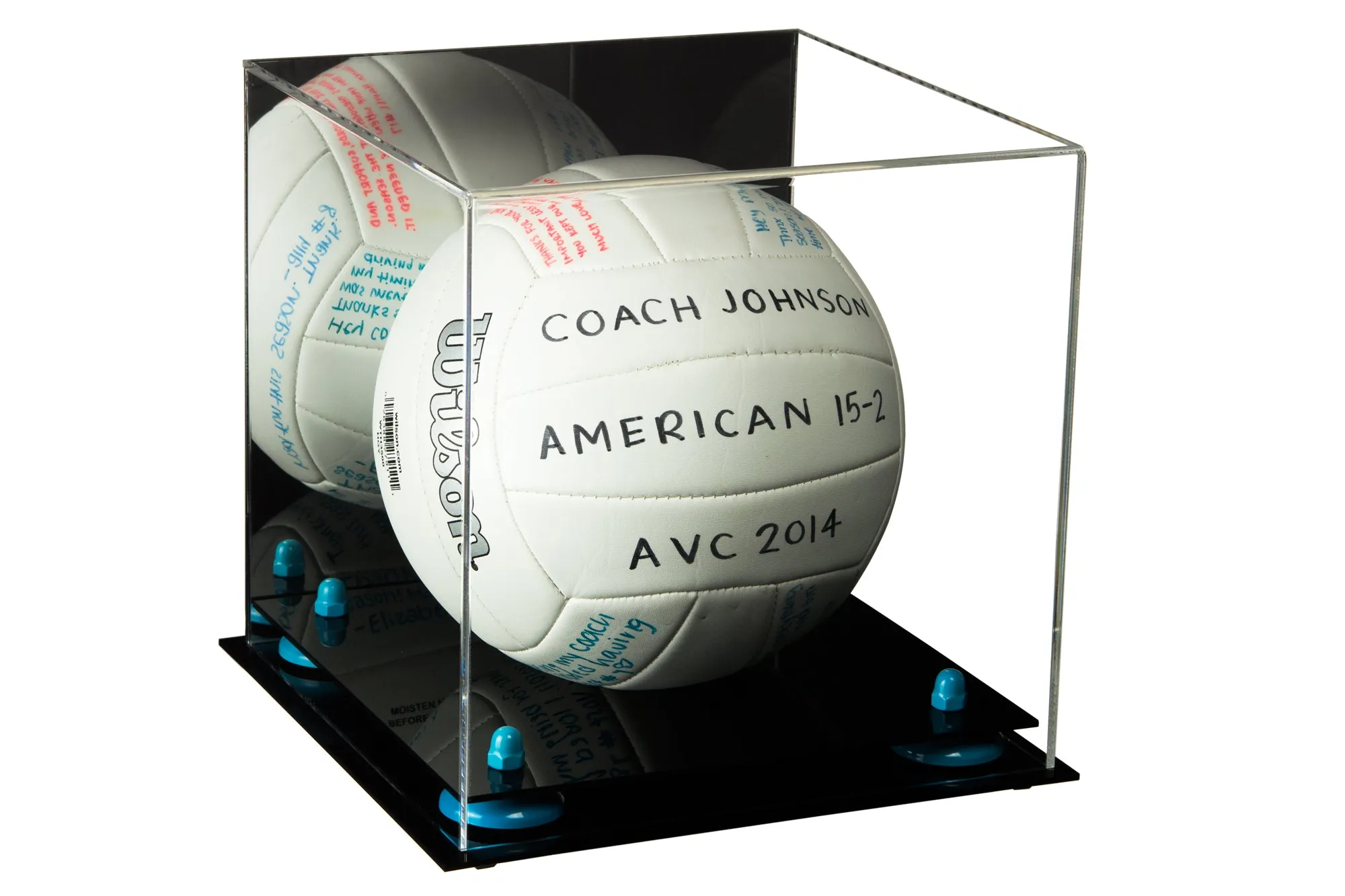 Acrylic Volleyball Display Case - Mirror No Wall Mounts (A027/B02)