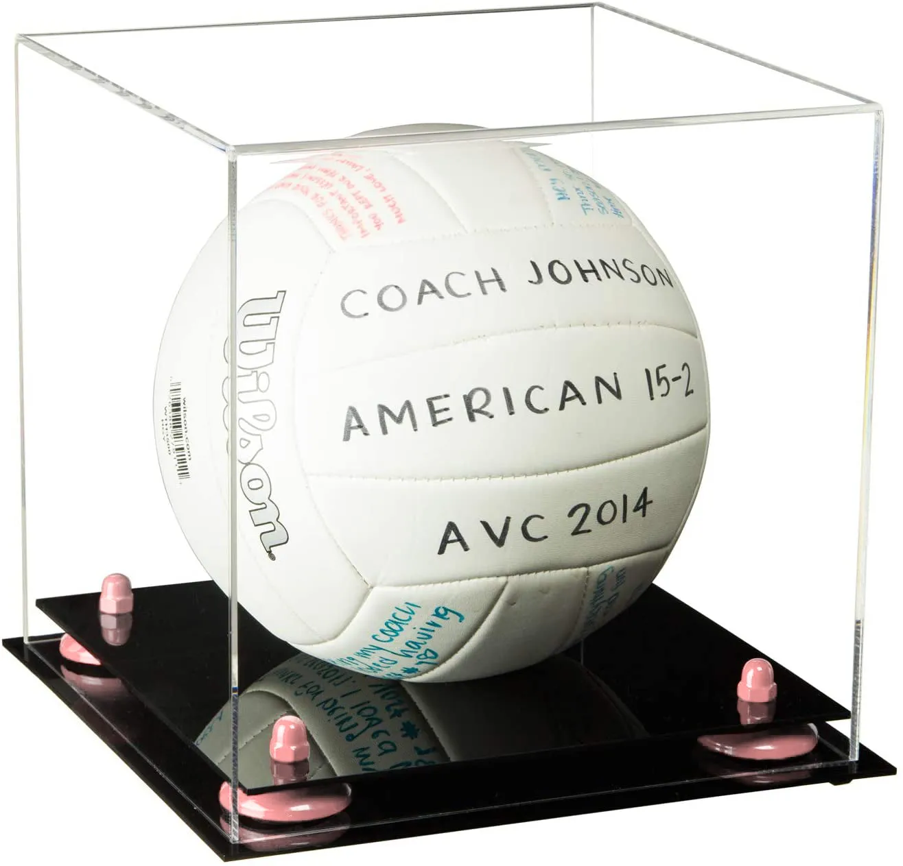 Acrylic Volleyball Display Case - Mirror No Wall Mounts (A027/B02)