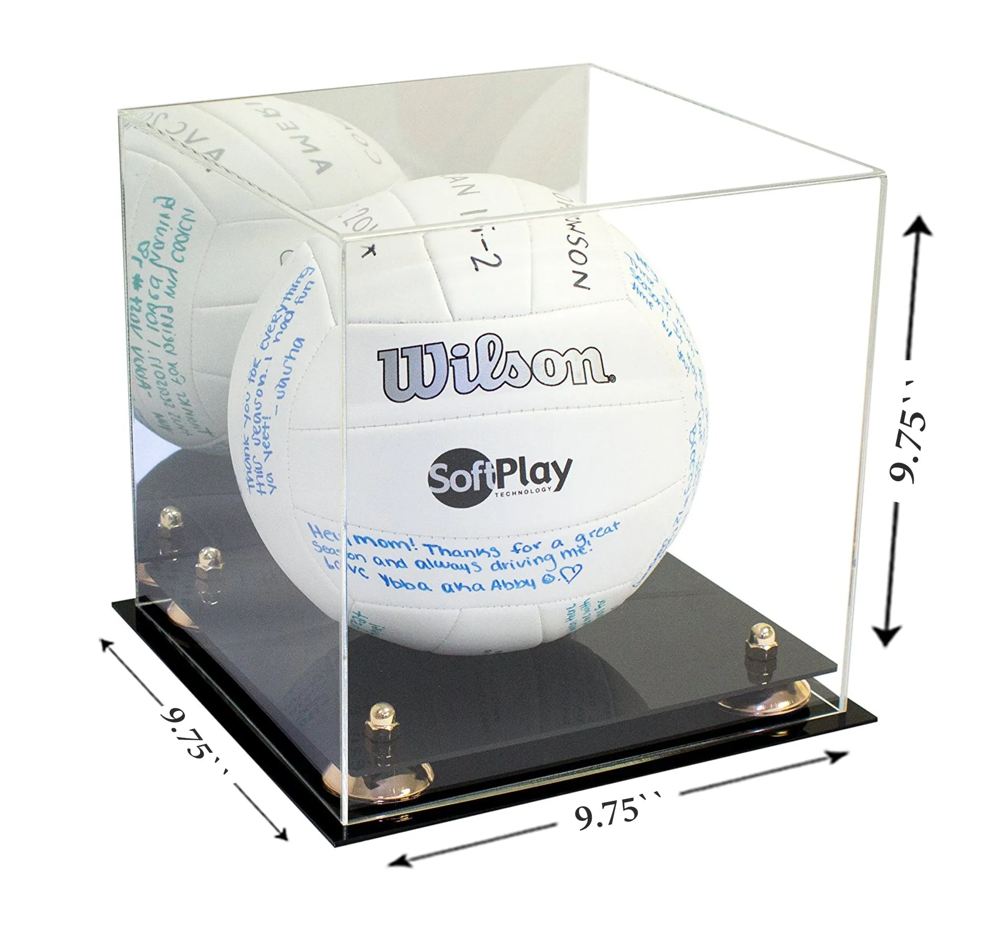 Acrylic Volleyball Display Case - Mirror No Wall Mounts (A027/B02)