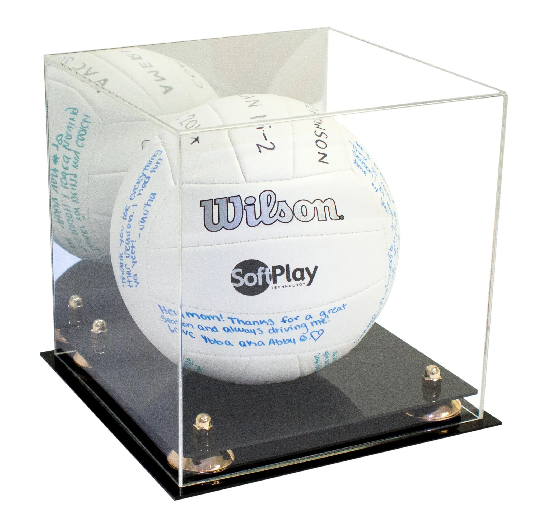 Acrylic Volleyball Display Case - Mirror No Wall Mounts (A027/B02)