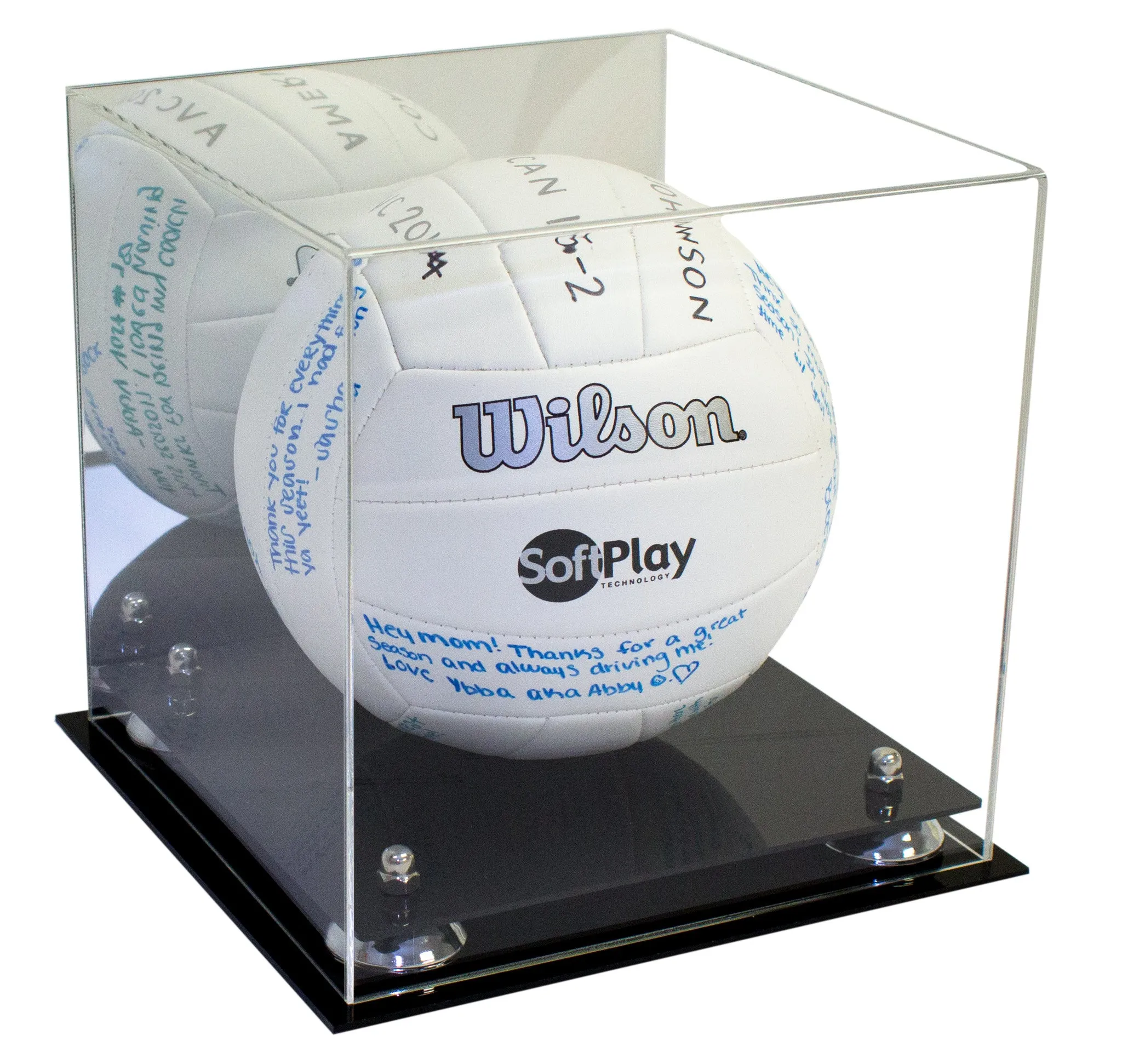 Acrylic Volleyball Display Case - Mirror No Wall Mounts (A027/B02)