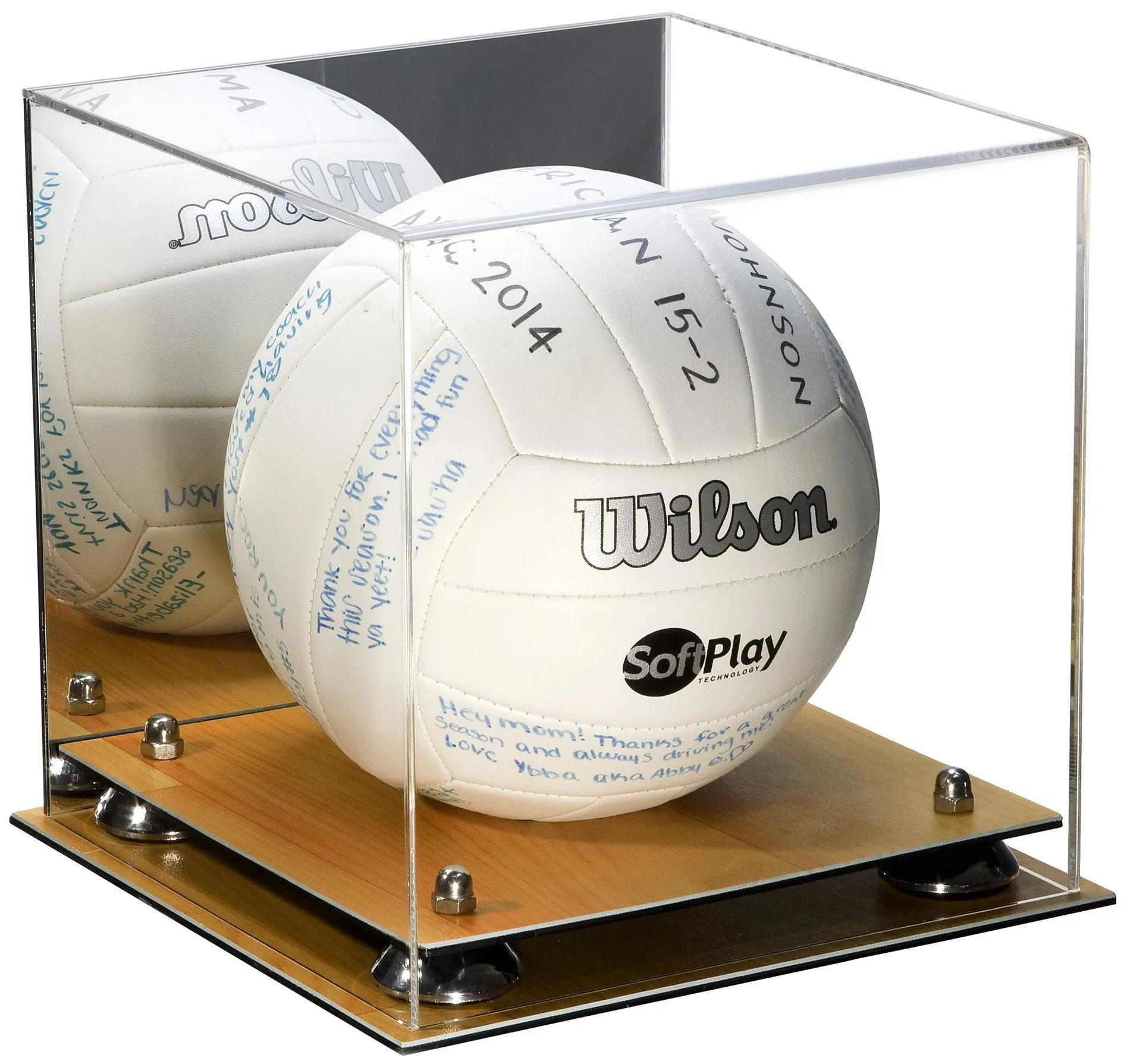 Acrylic Volleyball Display Case - Mirror No Wall Mounts (A027/B02)