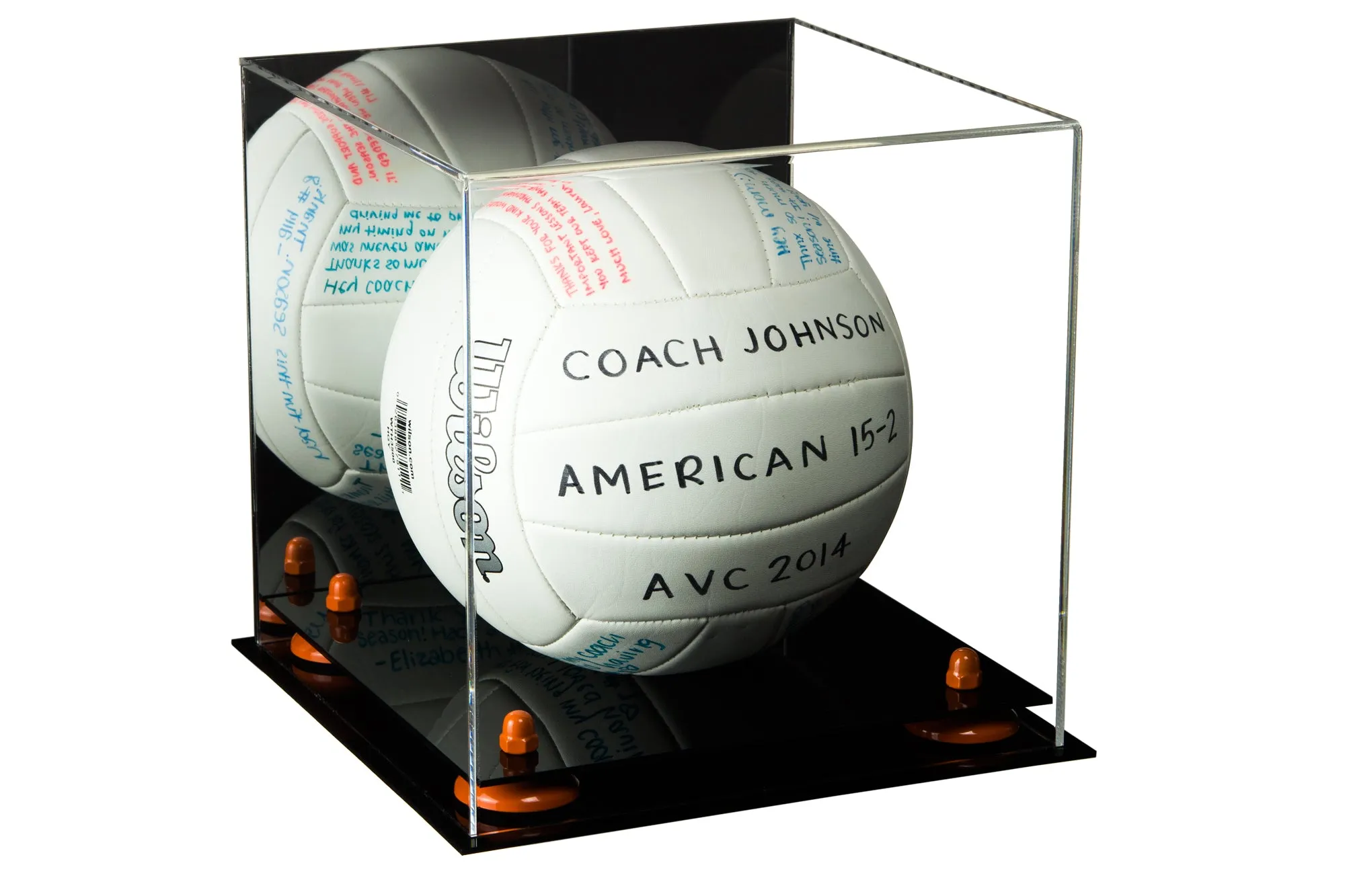 Acrylic Volleyball Display Case - Mirror No Wall Mounts (A027/B02)