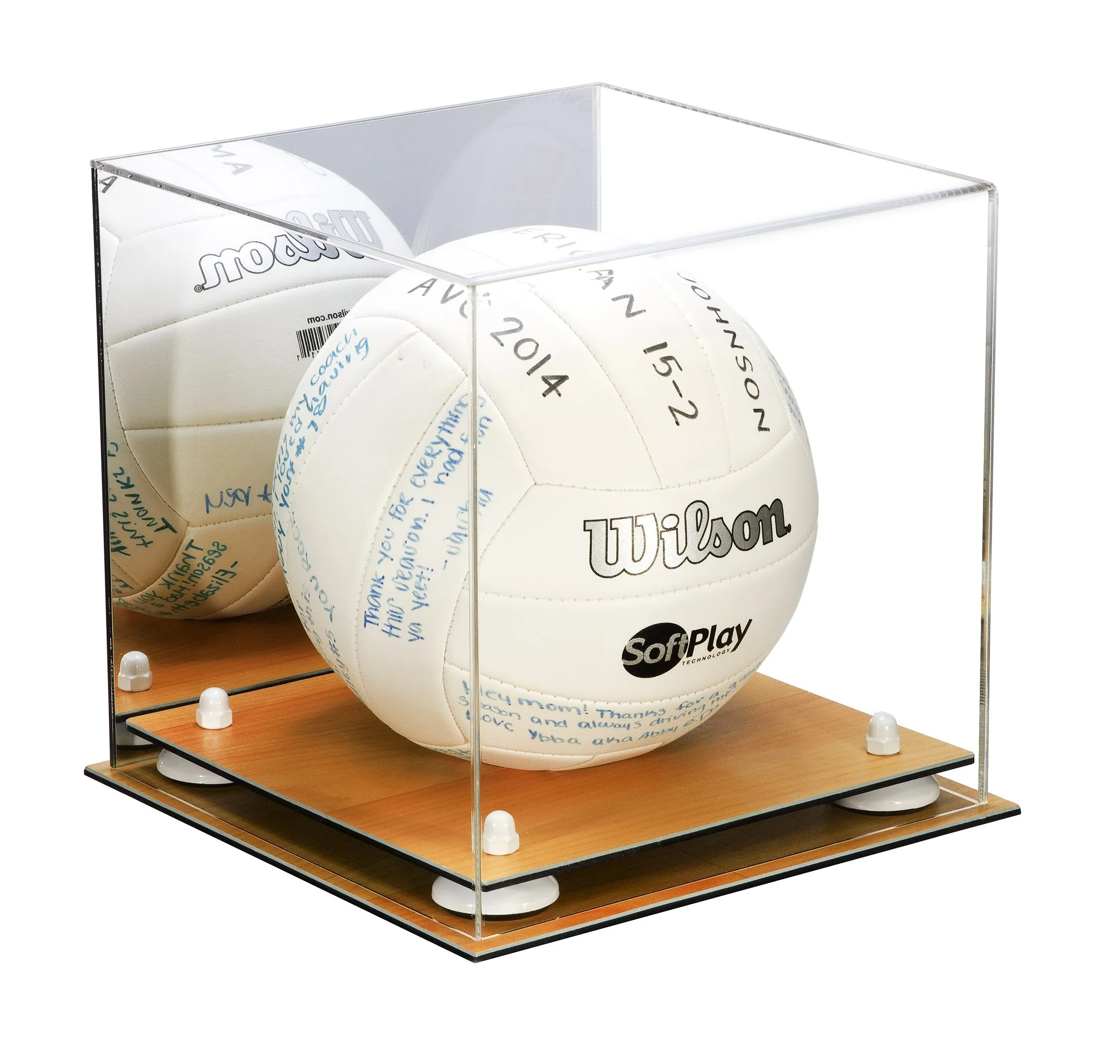 Acrylic Volleyball Display Case - Mirror No Wall Mounts (A027/B02)