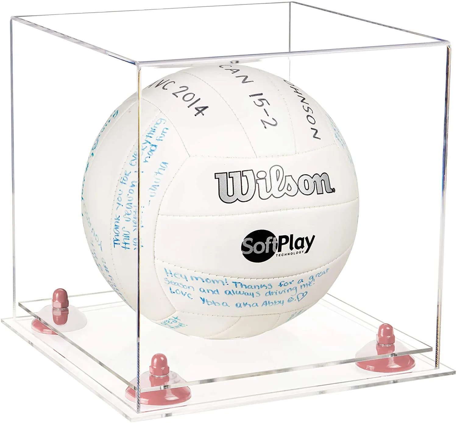 Acrylic Volleyball Display Case - Mirror No Wall Mounts (A027/B02)