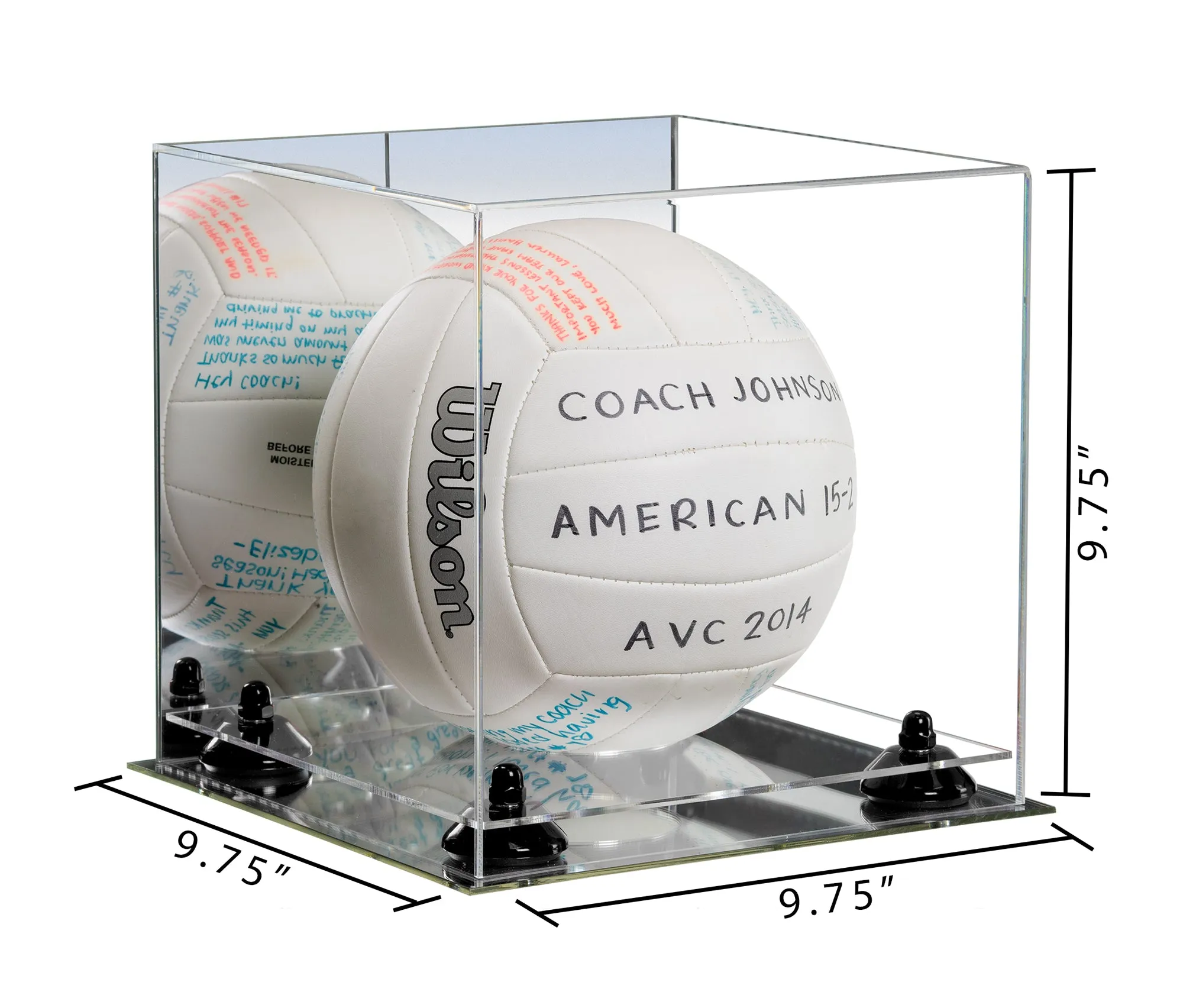 Acrylic Volleyball Display Case - Mirror No Wall Mounts (A027/B02)