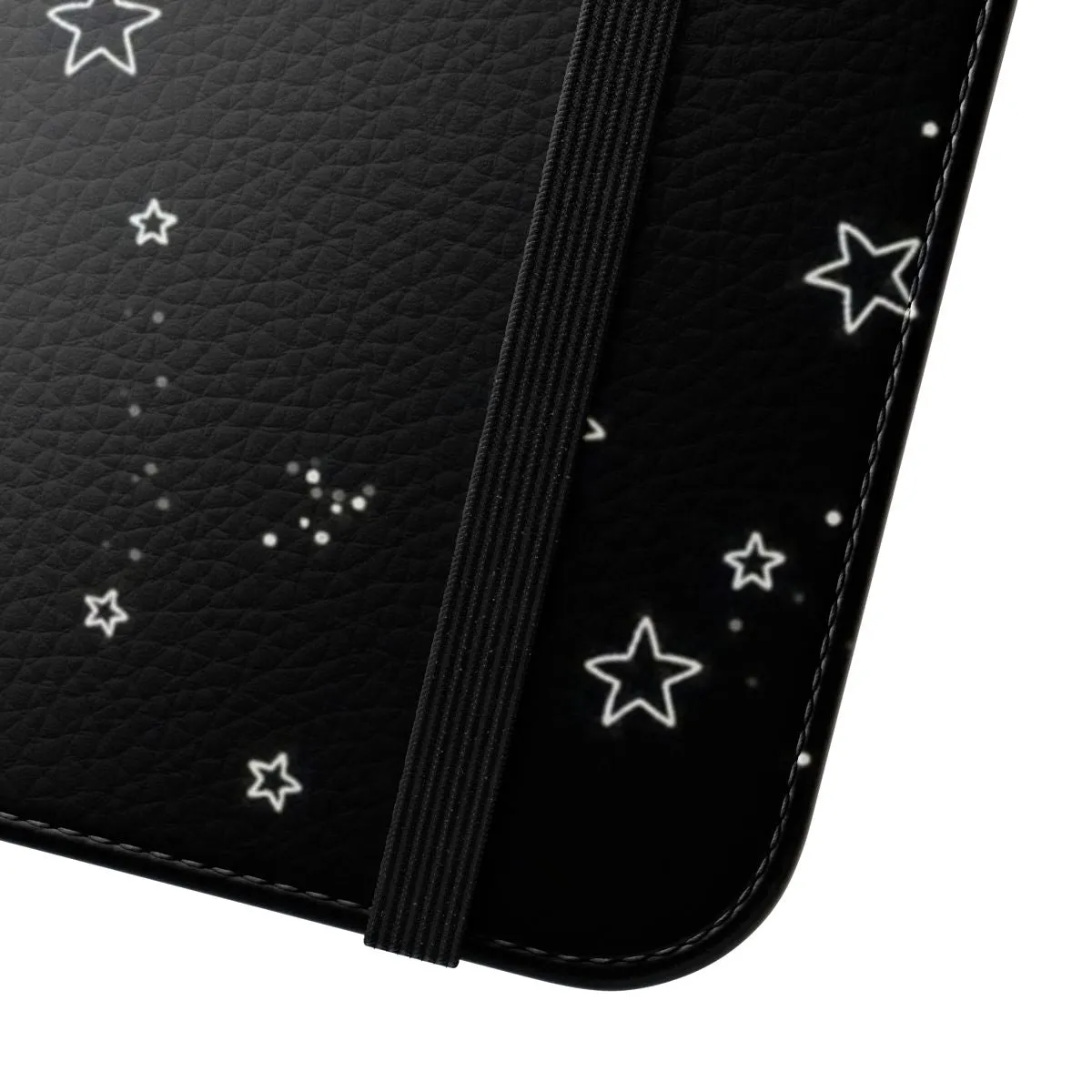 Aesthetic Grunge Teen Phone Wallet Case with Black Stars Quote