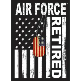 Air Force Retired Flag with Dog Tags Sticker