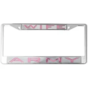 Army Wife Mirror Inlaid Plastic License Plate Frame