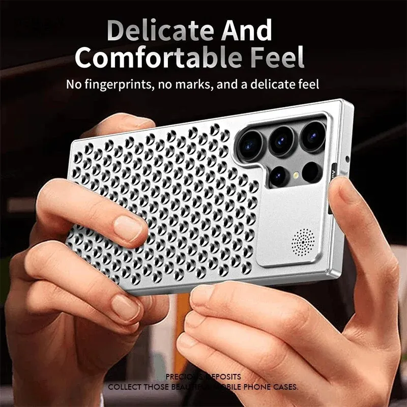 Aromatherapy Aluminum Metal Heat Dissipation Phone Case For Samsung S22 S23 S24