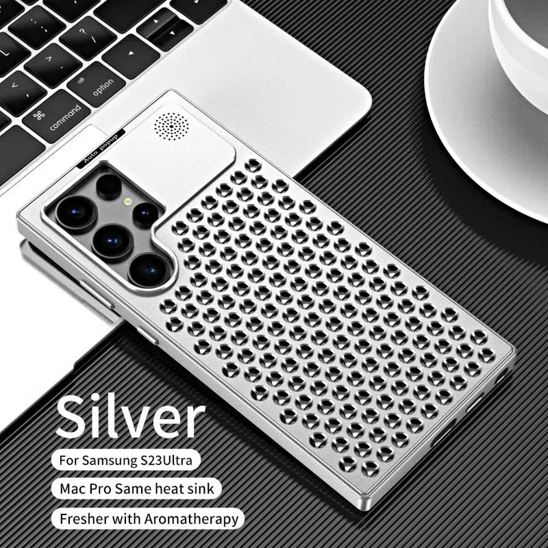 Aromatherapy Aluminum Metal Heat Dissipation Phone Case For Samsung S22 S23 S24