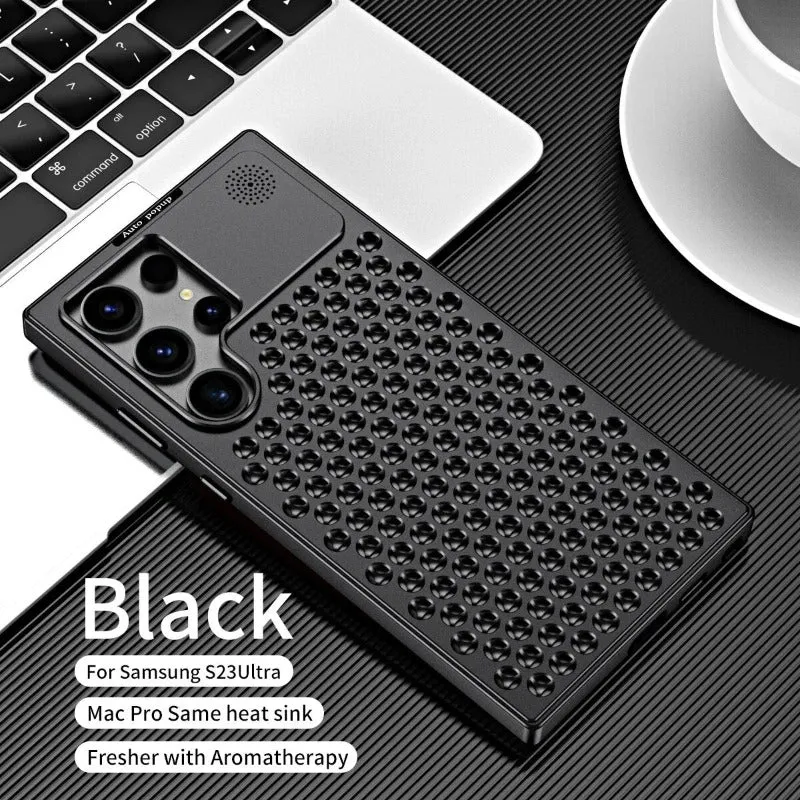 Aromatherapy Aluminum Metal Heat Dissipation Phone Case For Samsung S22 S23 S24