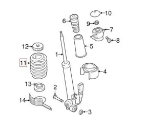 Audi Coil Spring – Rear 8K0511115DH