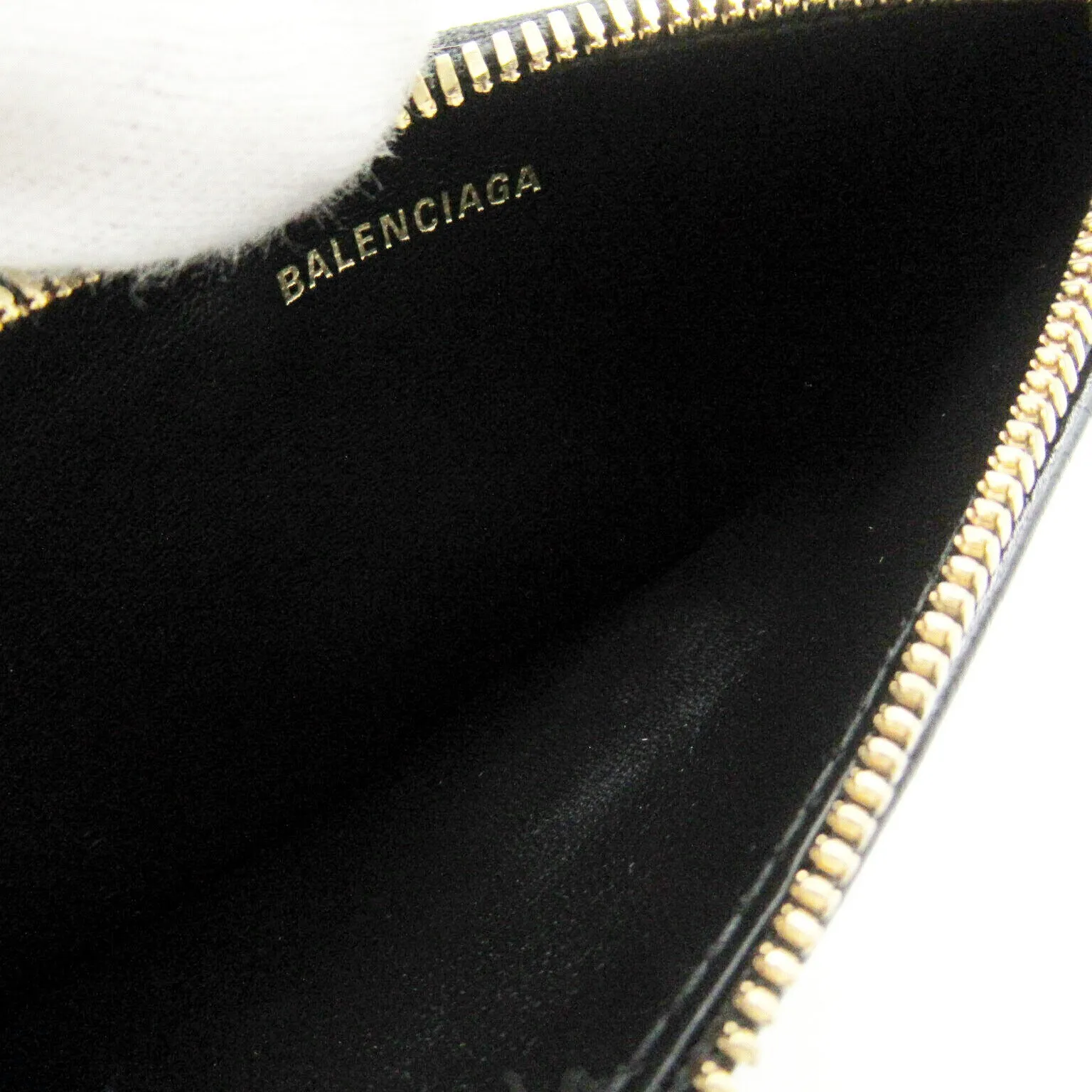 Balenciaga Leather Coin Case Black