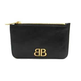 Balenciaga Leather Coin Case Black