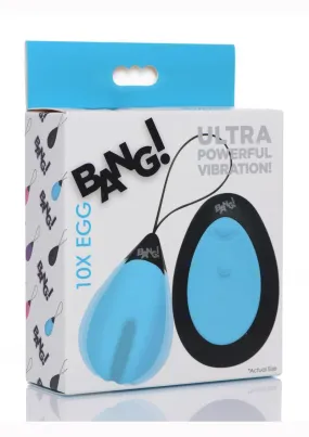 Bang! 10x Rechargeable Silicone Vibrating Egg with Remote Control