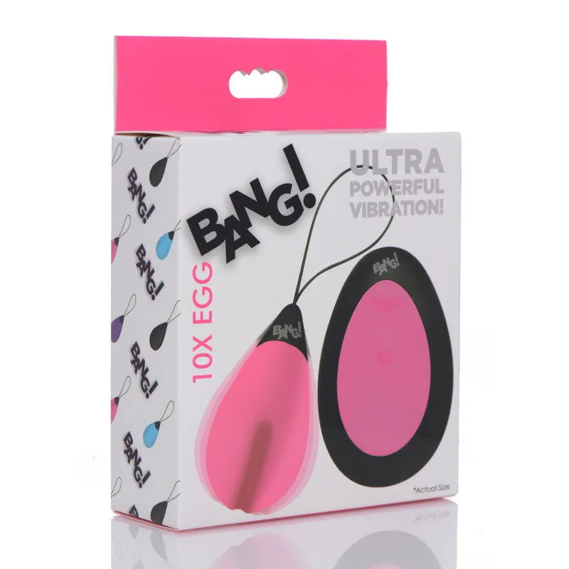 Bang!10X Vibrating Egg & Remote - Pink