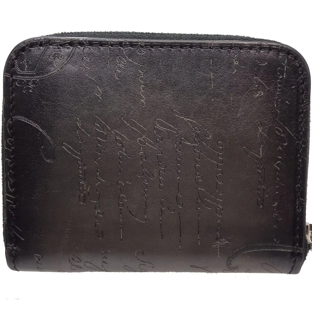 Berluti Calligraphy Coin Case Leather Black