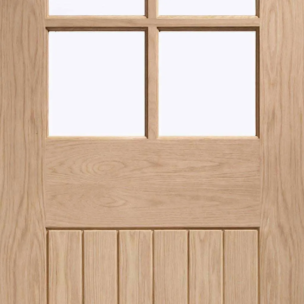 Bespoke Pass-Easi Suffolk Oak 6 Pane Glazed - 3 Sliding Doors and Frame Kit - Prefinished