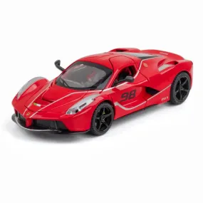 BIG SIZE FERRARI FXXF 1:24 DIECAST METAL PULLBACK TOY CAR WITH OPENABLE DOORS & LIGHT, MUSIC BOYS CAR FOR KIDS BEST TOYS GIFTS TOYS FOR KIDS [ COLOR AS PER STOCK ]