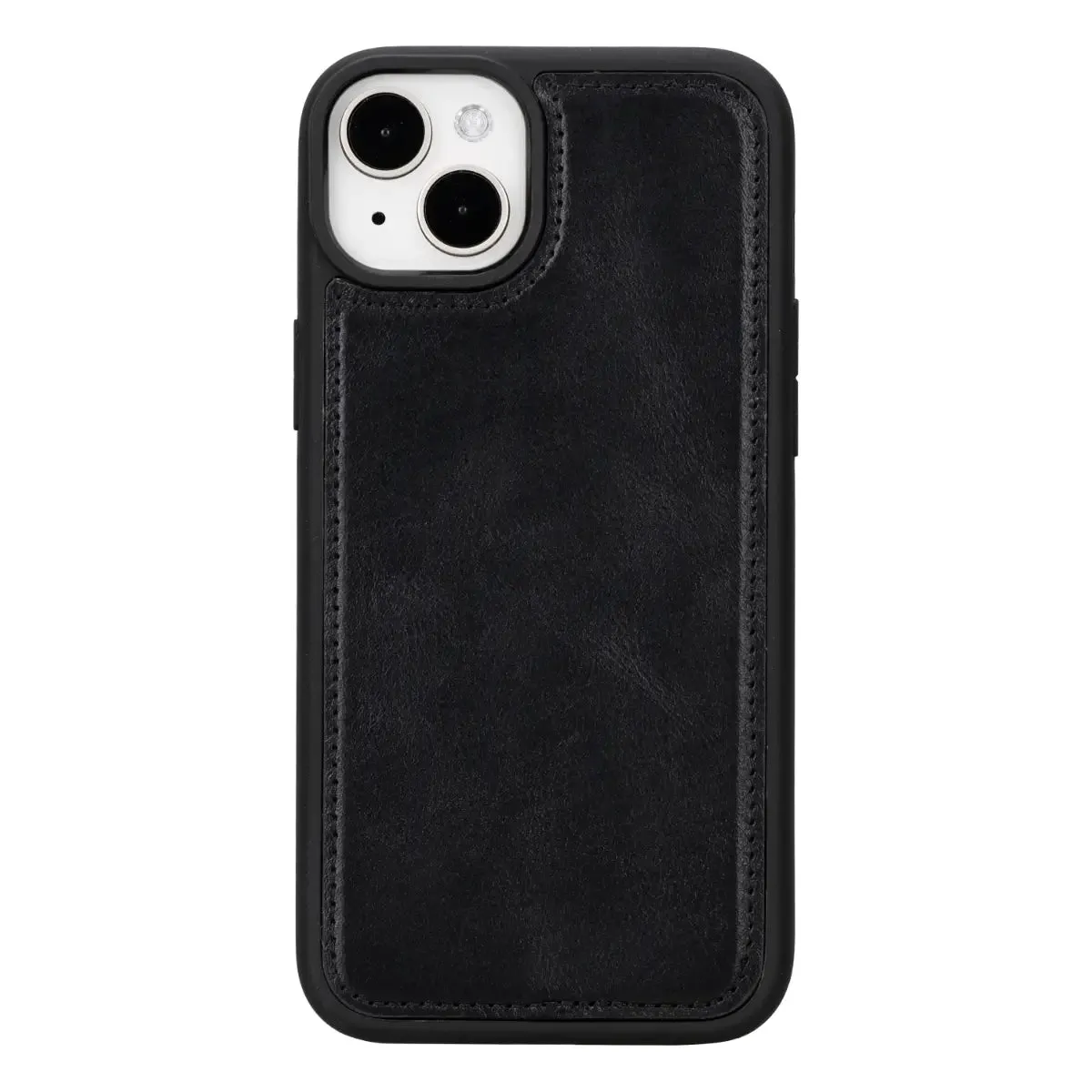 Black Leather iPhone 16 Plus Wallet Case